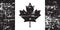 Canada grunge old flag, black isolated on white background, illustration.