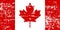 Canada grunge old flag, isolated on white background, illustration.