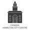 Canada, Hamilton, City Centre travel landmark vector illustration
