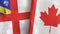 Canada and Herm two flags textile cloth 3D rendering
