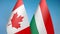 Canada and Hungary two flags