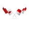 Canada and Indonesia flags. Crossed flags. Vector illustration.