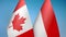 Canada and Indonesia two flags