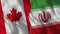 Canada and Iran Half Flags Together