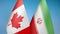 Canada and Iran two flags