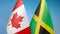 Canada and Jamaica two flags