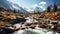 Canada jasper national park Waterfall closeup view