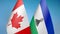 Canada and Lesotho two flags