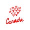 Canada lettering logo with element isolated. Hand drawn .