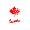 Canada lettering logo with element isolated. Hand drawn .