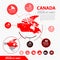 Canada map and flag - highly detailed vector infographic illustration