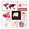 Canada map and flag - highly detailed vector infographic illustration