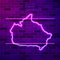 Canada map glowing purple neon lamp sign