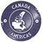 Canada map vintage stamp.