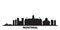 Canada, Montreal city skyline isolated vector illustration. Canada, Montreal travel black cityscape