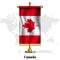 Canada National realistic flag with Stand