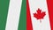 Canada and Nigeria Two Half Flags Together