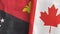 Canada and Papua New Guinea two flags textile cloth 3D rendering