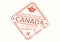 Canada Passport stamp. Visa stamp for travel. Toronto international airport grunge sign. Immigration, arrival and departure symbol