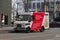 A Canada Post truck on Cordova Street in Downtown Vancouver