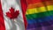 Canada and Pride Half Flags Together