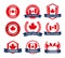 Canada quality seals set icon