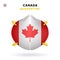 Canada Quarantine Mask with Flag. Medical Precaution Concept. Vector illustration Coronavirus isolated on white
