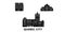 Canada, Quebec City flat travel skyline set. Canada, Quebec City black city vector illustration, symbol, travel sights