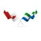 Canada and Sierra Leone flags. Crossed flags. Vector illustration.