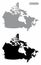 Canada silhouette maps