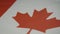 Canada symbol in form of red maple leaf on white square