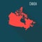 Canada territory color flat illustration