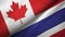 Canada and Thailand two flags textile cloth, fabric texture