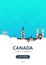 Canada. Time to travel. Travel poster. Vector flat illustration.