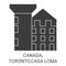 Canada, Toronto,Casa Loma travel landmark vector illustration