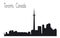 Canada, Toronto city skyline. Buildings in silhouette