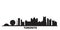 Canada, Toronto city skyline isolated vector illustration. Canada, Toronto travel black cityscape