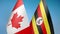 Canada and Uganda two flags