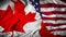 Canada - US Combined Flag | Canada and United States Relations Concept - 3D Illustration