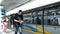 Canada Vancouver 03.22.2024 metro station waterfront delayed Delay Skytrain People waiting on the platform Blue line