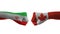 Canada VS Iran hand flag Man hands patterned football world cup