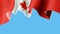 Canada waving flag on blue sky for banner design. Canada national waving flag isolated on blue background. Festive patriotic