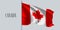 Canada waving flag on flagpole vector illustration