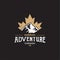 Canadian Adventure Logo Design vector illustration . maple leaf Mountain logo . Canadian Sport Logo . Canada Mountain Logo Stock V