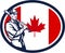 Canadian Baseball Batter Canada Flag Retro