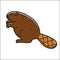 Canadian beaver vector isolated Canada traditional animal symbol