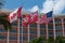 Canadian, British and U.S. flags flying in the breeze