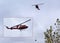 Canadian Coast Guard Helicopter slinging Cement Bucket