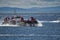 Canadian Coast Guard Hovercraft travelled over the sea close to West Vancouver, British Columbia Canada on May 1st, 2021