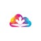 Canadian education cloud shape concept Logo design.